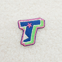 Letter T Computerized Embroidery Cloth Iron on/Sew on Patches, Costume Accessories, Appliques, Letter.T, 33x32mm