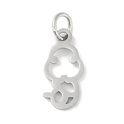 Змея Не тускнеющие 304 подвески из нержавеющей стали, двенадцать талисманов по китайскому зодиаку, с целью перехода в кольце, змея, 14.5x7.5x0.9 мм, отверстие : 3.1 мм
