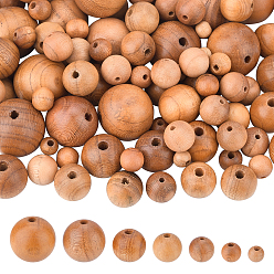 Mixed Color 150Pcs 7 Style Wood Beads, Round, Mixed Color, 150pcs/bag