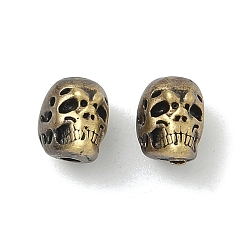 Античная Бронза Латунные бусины, без свинца и без кадмия, череп, античная бронза, 7x5.5x7 мм, отверстие : 1.2 мм