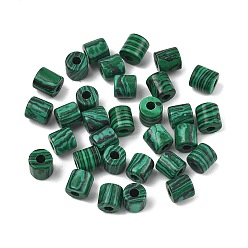 Малахит Синтетические малахит бусины, колонка, 9~9.5x8.5~9.5 мм, отверстие : 3.5 мм
