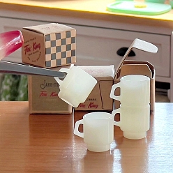 Бежевый Чашка из пвх мини модель, аксессуары для кукольного домика с микро-ландшафтом, притворяясь опорными украшениями, бежевые, 13~15x14.5 мм, 4 шт / комплект