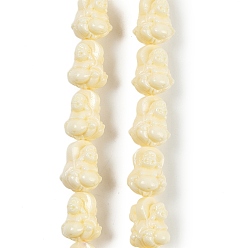 Лимонный шифон Нити резных бусин из синтетического коралла, окрашенные, Будда, лимонный шифон, 14x11x2 мм, отверстие : 1.4 мм, около 25 шт / нитка, 13.98 дюйм (35.5 см)