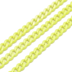 Желтый Латунная цепь с краской, окрашенная распылением, витая цепь, с катушкой, несварные, желтые, 6x5x2 мм, 32.8 футов (10 м) / рулон