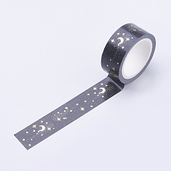 Noir Bandes de papier décoratives scrapbook bricolage, ruban adhésif, lune, noir, 15mm