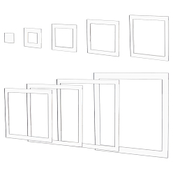 Квадрат 9 шт. прозрачных акриловых шаблонов, для принадлежностей для рукоделия, прозрачные, квадратный, 35~253x35~253x6 мм