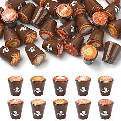 Coconut Brown 40Pcs Resin Coffee Model Ornaments, Micro Landscape Dollhouse Decorations, Coconut Brown, 15x17mm