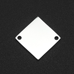 Нержавеющая Сталь Цвет Не тускнеют 201 соединители из нержавеющей стали, лазерная резка, ромб, цвет нержавеющей стали, 16x16x1 мм, отверстие : 1.4 мм, длина диагонали: 16 мм, длина стороны: 11.5 мм.