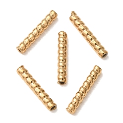 Golden 304 Stainless Steel Beads, Twisted Tube, Ion Plating(IP), Golden, 11x2mm, Hole: 1mm