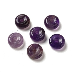 Аметист Европейские подвески из натурального аметиста, подвески в виде пончиков/пи-дисков, Подвески с большими отверстиями, 16~17x6~7 мм, отверстие : 3~3.5 мм
