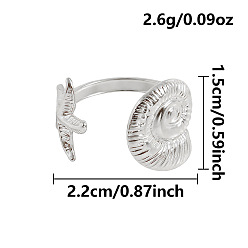 Другие Морские животные 304 открытые кольца манжеты из нержавеющей стали, цвет нержавеющей стали, форма раковины, 15 мм, внутренний диаметр: 21 мм
