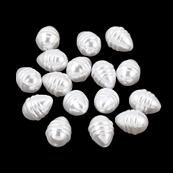 Blanco Cuentas de perlas de imitación de plástico abs, lágrima acanalada, blanco, 18.5x13.5 mm, agujero: 1.2 mm, Sobre 306 unidades / 500 g