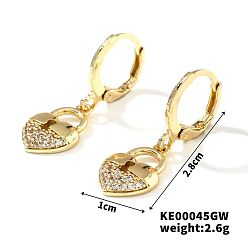 Lock Элегантные серьги-кольца в японском стиле из меди, циркония и бриллиантов, модные и универсальные аксессуары, золотые, запирать, 28x10 мм