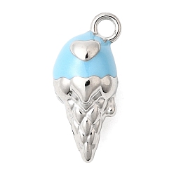 Нержавеющая Сталь Цвет 304 подвески из нержавеющей стали, прелести мороженого, с эмалью, цвет нержавеющей стали, 17.5x8x8.5 мм, отверстие : 2 мм