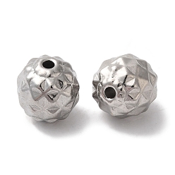 Нержавеющая Сталь Цвет Не тускнеет 304 бусины из нержавеющей стали, круглые, цвет нержавеющей стали, 10x9 мм, отверстие : 1.6 мм