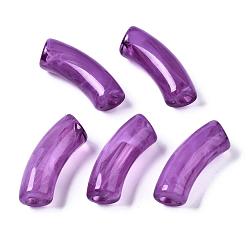 Medium violett rot Acryl-Perlen, Nachahmung Edelstein, gebogenes Rohr, Medium violett rot, 34.5x13x11 mm, Bohrung: 3.5 mm, ca. 155 Stk. / 500 g