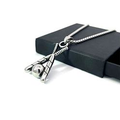 Нержавеющая Сталь Цвет Подвеска в виде бейсбольного мяча из титановой стали, колье, унисекс, винтажные спортивные украшения