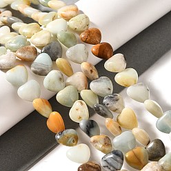 Flower Amazonite Натуральный цветок амазонитовые бусины пряди, сердце, 10.5x10.5~11.5x4.5~5 мм, отверстие : 0.7~1 мм, около 38~40 шт / нитка, 36.8~42.6 см