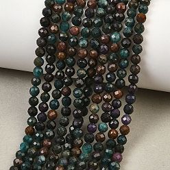 Fuchsite Бусины из натурального фуксита, круглые, граненые, 4 мм, отверстие : 0.7 мм, около 97 шт / нитка, 15.35~15.47'' (39~39.3 см)