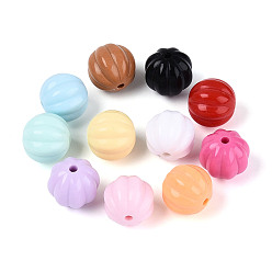 (52) Непрозрачная лаванда Непрозрачные акриловые бусины, тыква, разноцветные, 16~16.5 мм, отверстие : 2.5 мм, Около 192 шт / 500 г