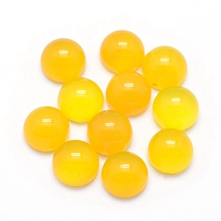 Yellow Agate Natural Yellow Agate Cabochons, Dyed & Heated, Half Round, 6x3~3.5mm