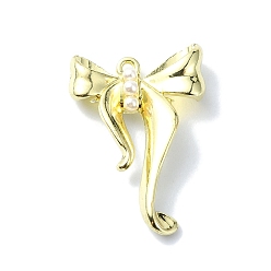 Doré  Alliage avec pendentifs acryliques, bowknot, or, 24x16.5x5mm, Trou: 0.5mm