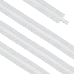 Blanc 22 Bande élastique plate en polyester et latex, avec cordon à l'intérieur, sangle vêtement accessoires de couture, blanc, 30mm, environ 24.06 yards (22m)/ensemble