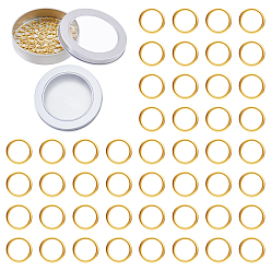 Настоящее золото 18K 100шт. латунный маркер для фиксации стежков, кольцо, реальный 18 k позолоченный, 18 датчик, 10x1 мм, внутренний диаметр: 8 мм, отверстие : 8 мм