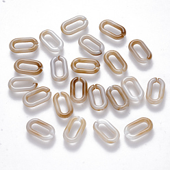 BurlyWood Acrylic Linking Rings, Quick Link Connectors, For Jewelry Cable Chains Making, Imitation Gemstone Style, Oval, BurlyWood, 14x8.5x2.5mm, Inner Diameter: 9x3mm