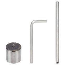 Stainless Steel Color Steel Leather Puncher Hole Drilling Tool, for Leather Belt Grommet Eyelet Mounting, Stainless Steel Color, 2.1x2.5cm