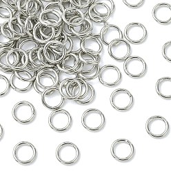 Real Platinum Plated SHEGRACE Brass Closed Jump Rings, Round, Cadmium Free & Lead Free & Nickel Free, Real Platinum Plated, 7x1mm, Inner Diameter: 5mm, 18 Gauge