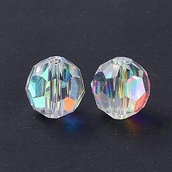 Clear AB Imitation Austrian Crystal Beads, Grade AAA, Faceted(32 Facets), Round, Clear AB, 8mm, Hole: 0.9~1.4mm