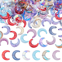 (52) Непрозрачная лаванда 150 прозрачные стеклянные бусины, луна, с блеском порошок, градиент цвета, разноцветные, 16.5~17x13~13.5x5~6 мм, отверстие : 1 мм