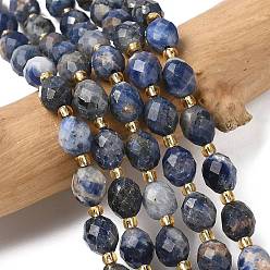 Содалитовое Природный содалит бисер нитей, граненые, рис, с бисером, 7.5~8x6~7.5 мм, отверстие : 0.8~1 мм, около 36~40 шт / нитка, 15.55~15.75'' (39.5~40 см)