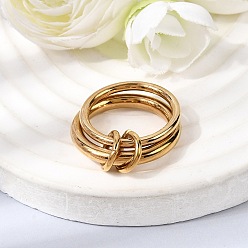 Золотой 304 палец кольца из нержавеющей стали, ионное покрытие (ip), золотые, размер США 7 (17.3 мм)