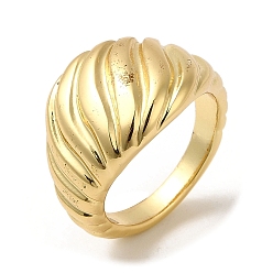 Golden Brass Finger Rings, Textured Wide Band Ring for Women, Golden, 3~15mm, Inner Diameter: 17.3mm