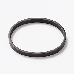 Черный 304 браслеты из нержавеющей стали, штамповка пустой метки, электрофорез черный, внутренний диаметр: 2x2-3/8 дюйм (5x6 см)