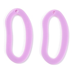 Plum Acrylic Pendants, for DIY Earring Accessories, Oval, Plum, 39x19x2.5mm, Hole: 1.6mm