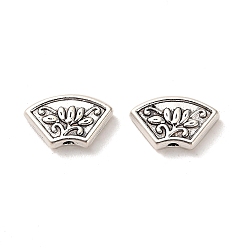 Античное Серебро Сплавочные овальные бусины тибетского стиля , без кадмия и без свинца, вентилятор, античное серебро, 7.5x13x3 мм, отверстие : 1.2 мм, Около 909 шт / 1000 г