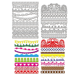 Mixed Shapes Углеродистая сталь разрезает трафареты, для diy scrapbooking, Фотоальбом, декоративная бумага для тиснения, разнообразные, 147~155x110~112x0.8 мм, 2 шт / комплект