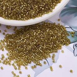 (DB0909) Игристый Медово-бежевый Шартрезский на Подкладке Бусины miyuki delica, цилиндр, японский бисер, 11/0, (db 0909) зеленовато-бежевая зеленовато-коричневая подкладка, 1.3x1.6 мм, отверстия: 0.8 мм, около 20000 шт / мешок, 100 г / мешок