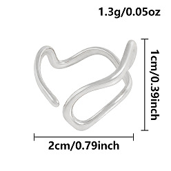 Нержавеющая Сталь Цвет Неровные линии 304 открытые кольца манжеты из нержавеющей стали, цвет нержавеющей стали, 10 мм, внутренний диаметр: 20 мм