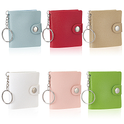 (52) Непрозрачная лаванда 6шт. 6 цвета чехол для фотокарточки из искусственной кожи брелок, прямоугольные, платина, разноцветные, 63x50x10 мм, 1 шт / цвет