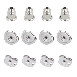 Stainless Steel Color 304 Stainless Steel Ear Nuts, Bullet Earring Backs, Stainless Steel Color, 180pcs/box