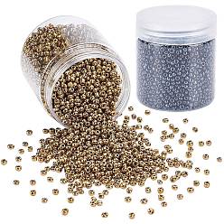 Mixed Color 8/0 Glass Seed Beads, Round, Mixed Color, 8/0, 3mm, Hole: 1mm, 200g/set