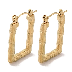 Золотой Прямоугольные 201 серьги-кольца из нержавеющей стали для женщин, с 304 штифта из нержавеющей стали, золотые, 26x3 мм