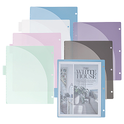 (52) Непрозрачная лаванда Пластиковые разделители для блокнотов, Разделитель вкладок для папки-скоросшивателя, прямоугольные, разноцветные, 286x249x1 мм, отверстие : 8 мм, 6 шт / комплект