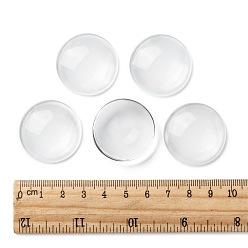 Clear Transparent Glass Cabochons, Clear Dome Cabochon for Cameo Photo Pendant Jewelry Making, Clear, 29.5~30x7mm