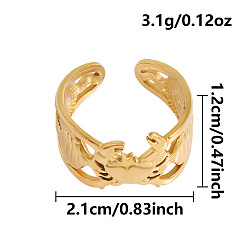 Краб Морские животные 304 открытые кольца манжеты из нержавеющей стали, золотые, краб, 12 мм, внутренний диаметр: 21 мм