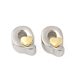 Letter Q Латунные бусины, без кадмия и без свинца, платиной и золотом, Буква Q, 11x8.5x7.5 мм, отверстие : 5x4 мм